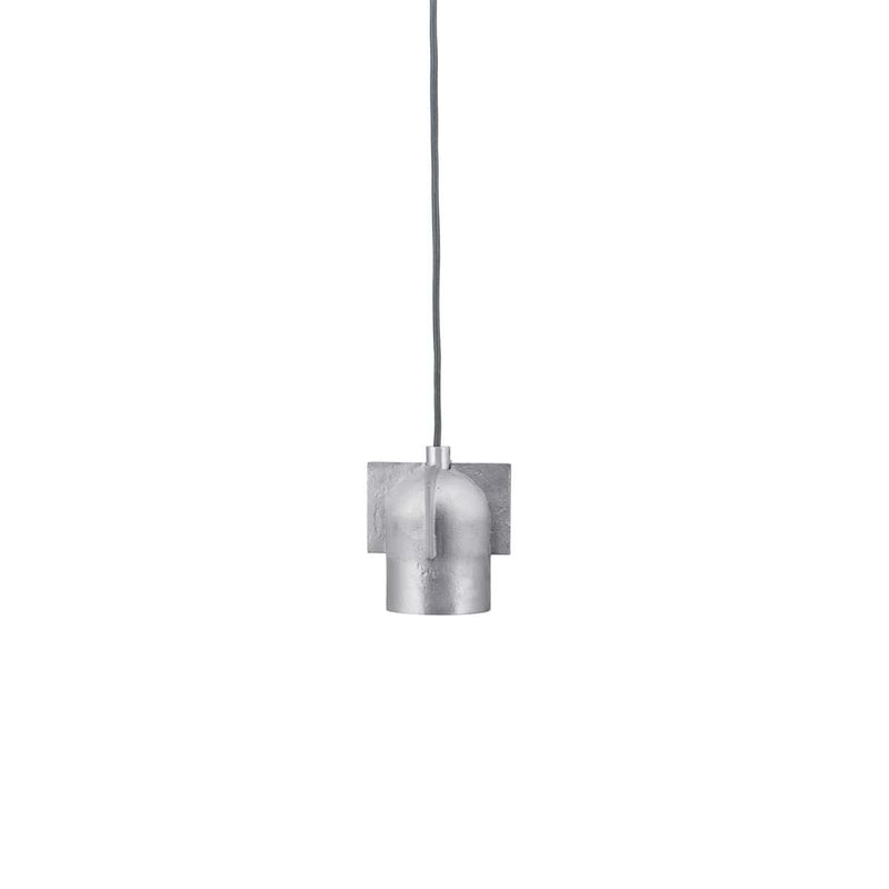 Industriel pendel lampe - Akola, Børstet sølv - 12,5 cm høj