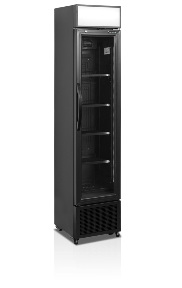 Smalt sort display køleskab - Tefcold FSC175H BLACK - 114 liter - 45 DB - 2,65 kW/24 timer