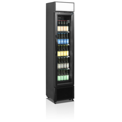 Smalt sort display køleskab - Tefcold FSC175H BLACK - 114 liter - 45 DB - 2,65 kW/24 timer