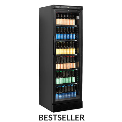 Sort display køleskab - Tefcold CEV425 BLACK - 347 liter - 45 dB - 2,2 Kw/24 timer