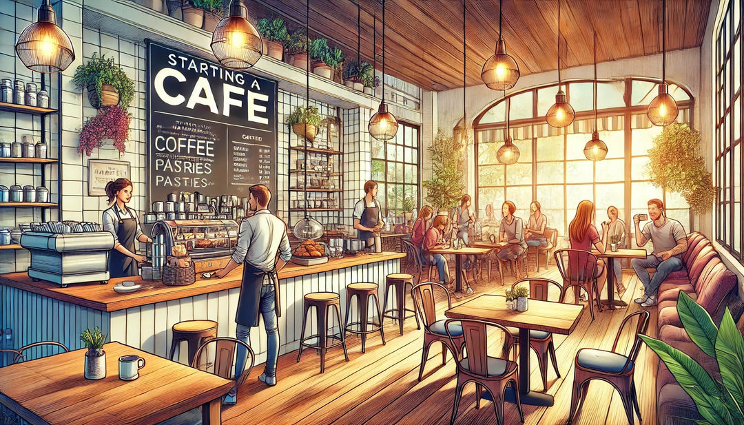 Lys og varm caféindretning
