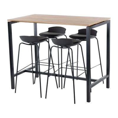 Højbord til kantine og restaurant - Decor-laminat eg - 130 x 70 cm - Indendørs