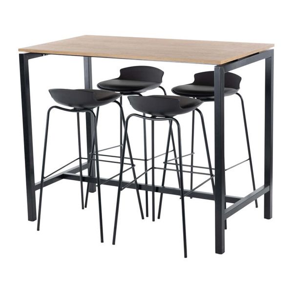 Højbord til kantine og restaurant - Decor-laminat eg - 130 x 70 cm - Indendørs
