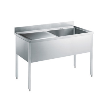Zanussi rustfrit stålbord med vask i højre side - 70 cm dyb - 140 cm bred