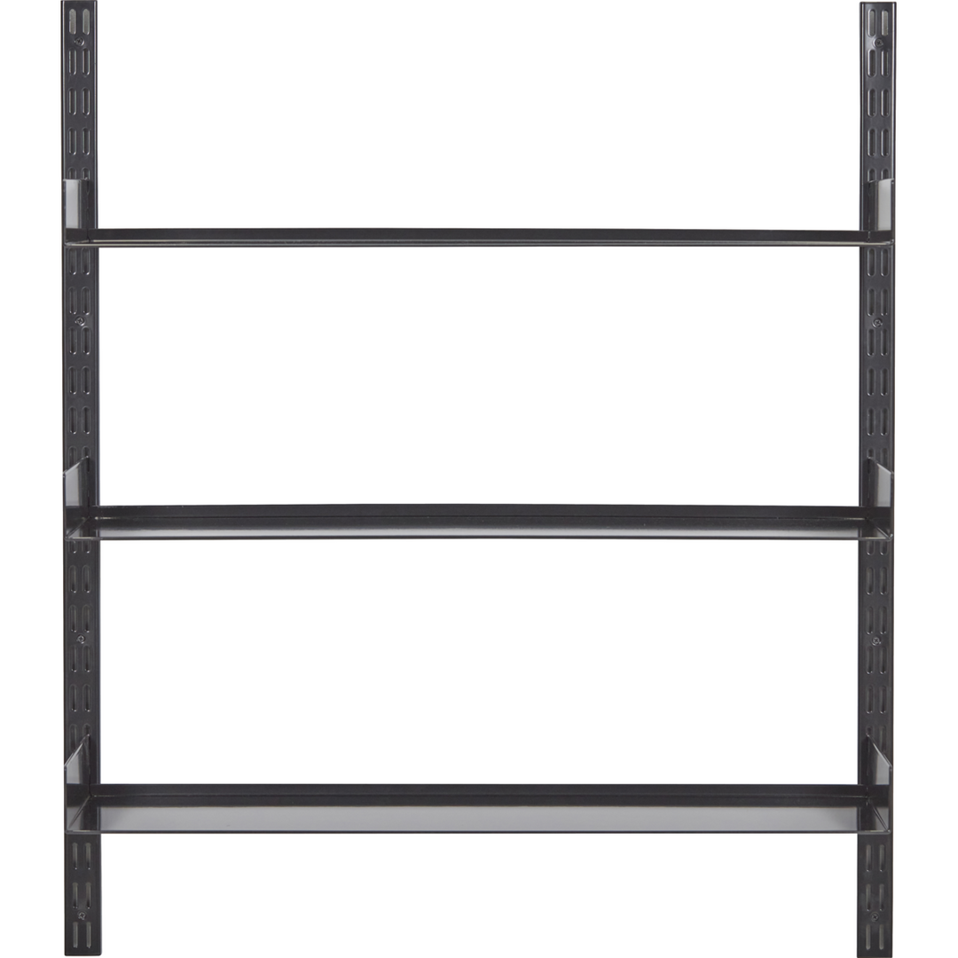 Steel wall shelf - HDFari, Black - 90 cm wide x 31.5 cm deep
