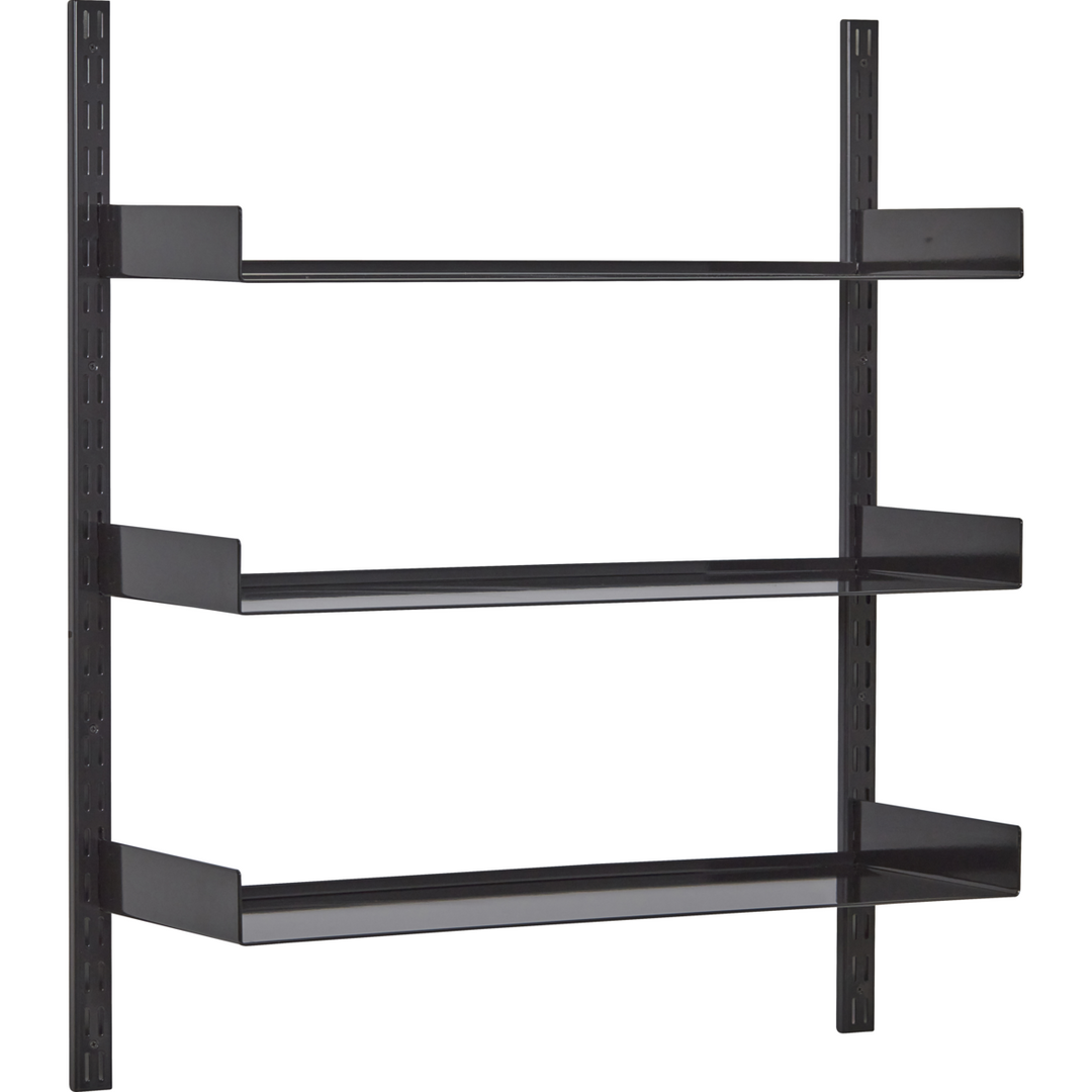 Steel wall shelf - HDFari, Black - 90 cm wide x 31.5 cm deep