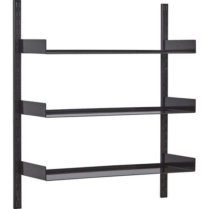 Steel wall shelf - HDFari, Black - 90 cm wide x 31.5 cm deep