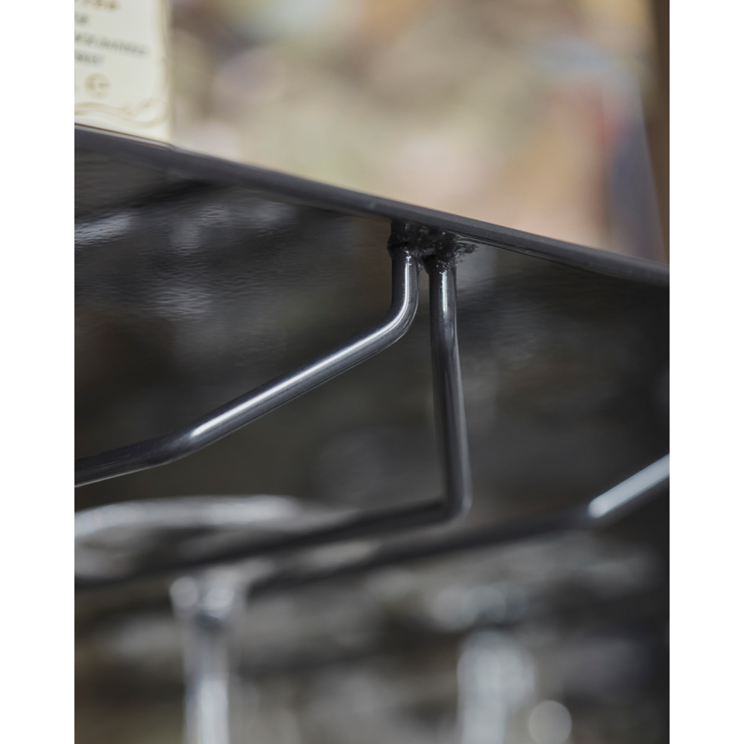 Steel wall shelf - HDFari, Black - 90 cm wide x 31.5 cm deep