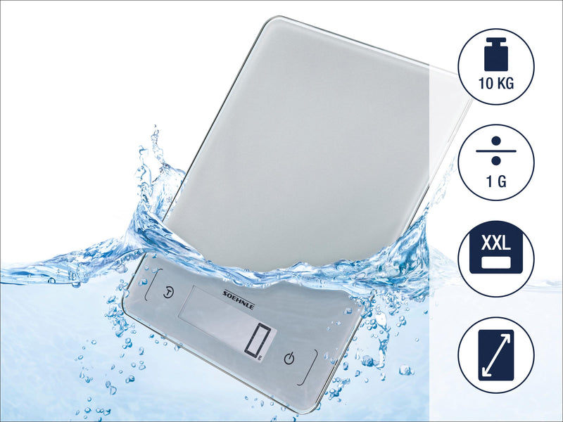 Soehnle Page Aqua Proof køkkenvægt - Hvid - 10 kg /1 gr - Vandtæt
