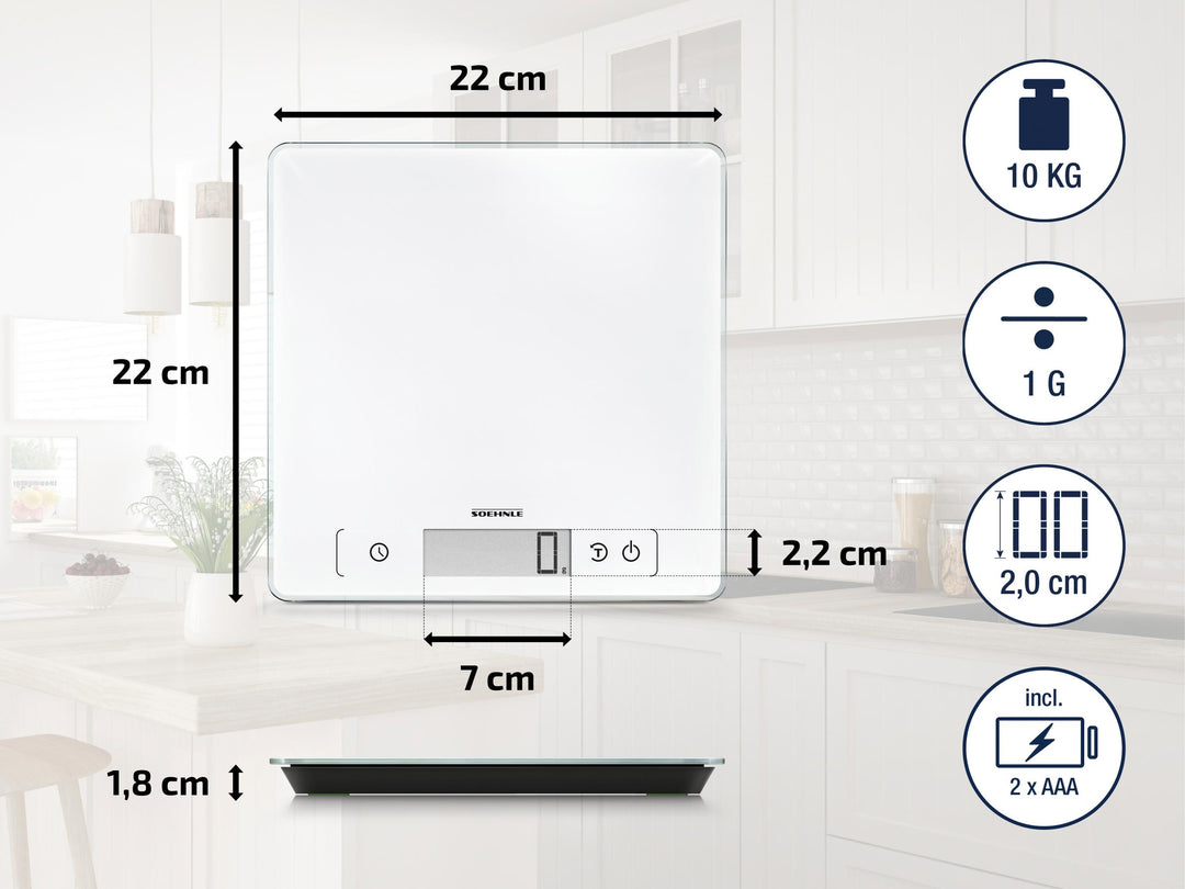 Soehnle Page Comfort 400 kitchen scale - White - 10 kg /1 gr