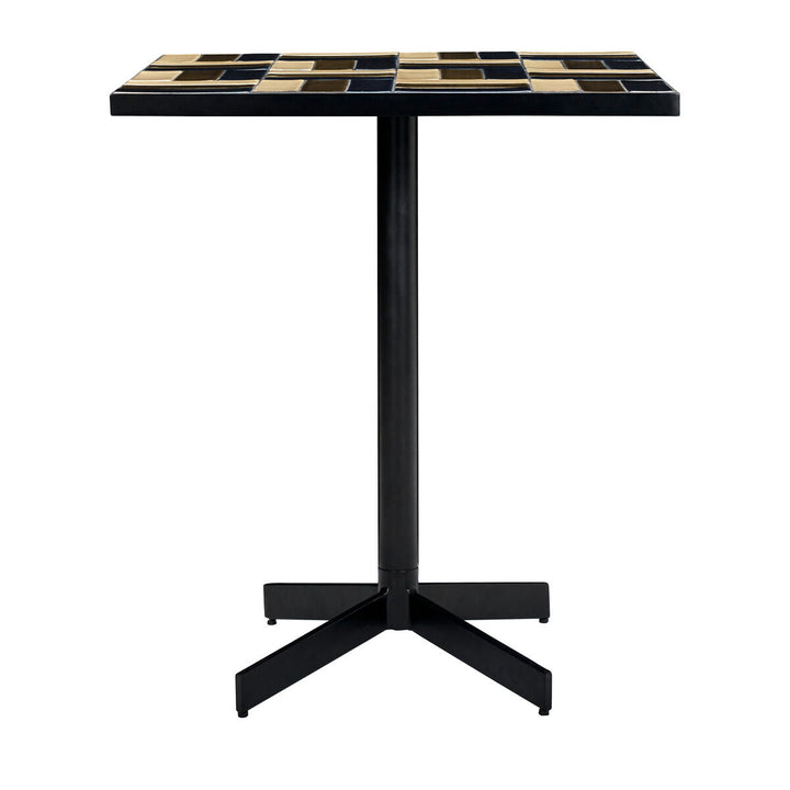 Coffee table, HDGeometric - brown, blue - 62 x 62 cm - Indoor