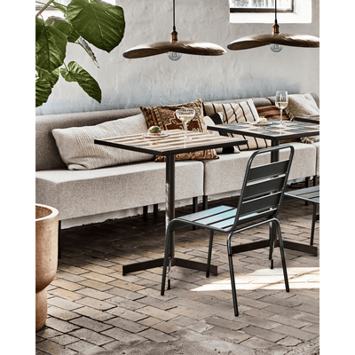 Cafebord, HDStripe - Dusty Rose;Beige - 62x62 cm - Indendørs