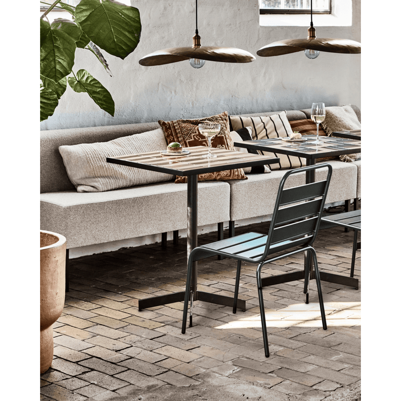 Cafebord, HDStripe - Dusty Rose;Beige - 62x62 cm - Indendørs
