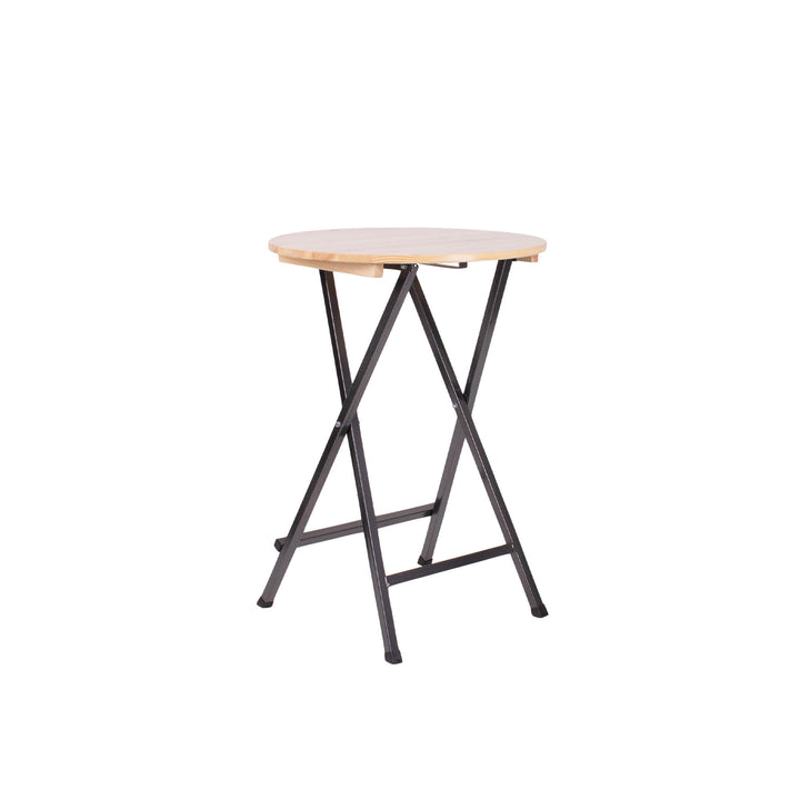 Wooden standing table - Ø77 cm - Foldable - Indoor/Outdoor