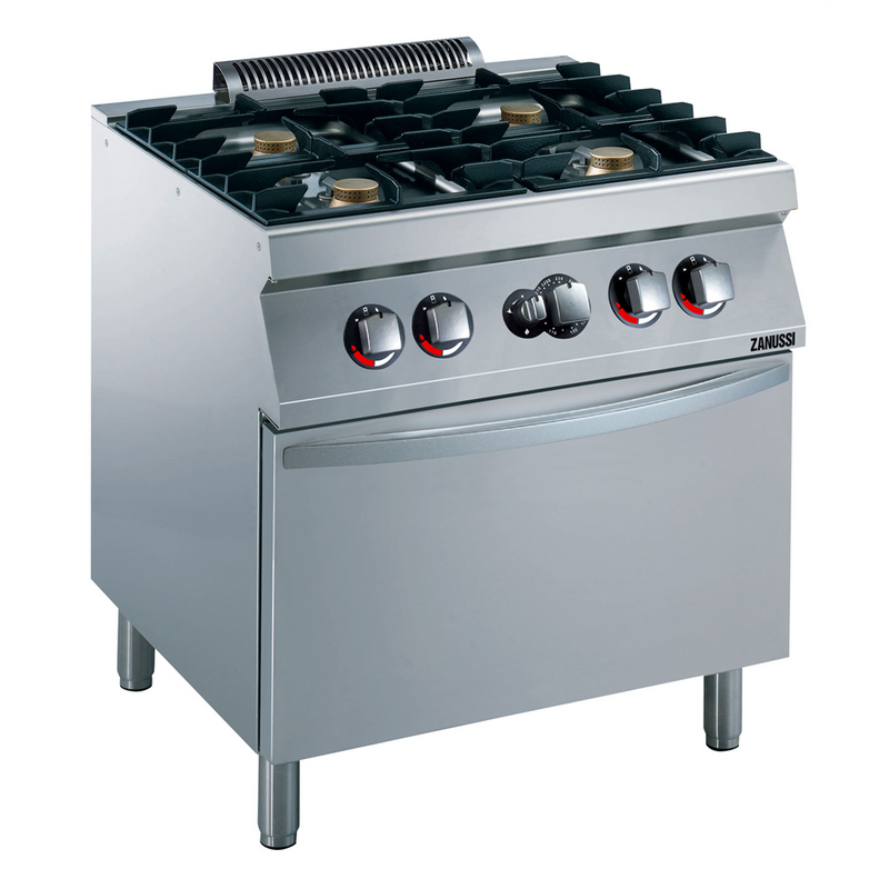 Zanussi EVO700 - Gas kogebord med gasovn - 4 blus - 22+6 kW - 80 cm