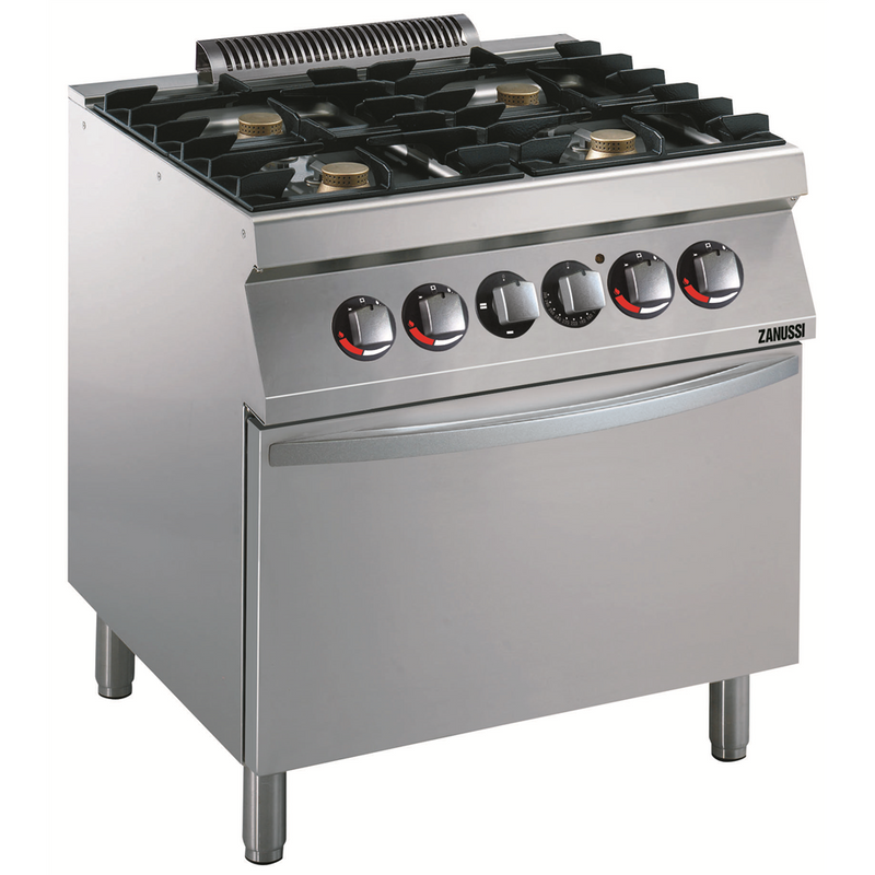 Zanussi EVO700 - Gas kogebord med elovn - 4 blus - 22 kW - 80 cm