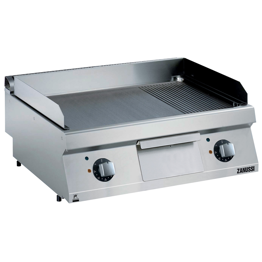 Zanussi EVO700 - El stegeplade - 1/3 riller &amp; 2/3 glat - Matkrom - 8,4 kW - 80 cm