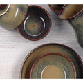 Deep plate - 21 cm - Green/brown stoneware - Min. 12 pcs.