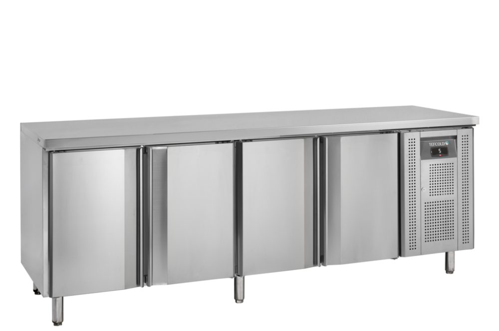 Kølebord med fire døre - GN 1/1 - Tefcold CK7410X1 - 223 cm bred