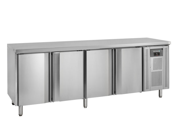 Kølebord med fire døre - GN 1/1 - Tefcold CK7410X1 - 223 cm bred