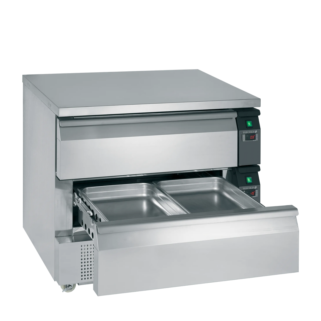 Køleskuffe/fryseskuffe - Tefcold UD2-2 omstilbar - 154 liter - 9,07 kW/24 timer - 54 DB
