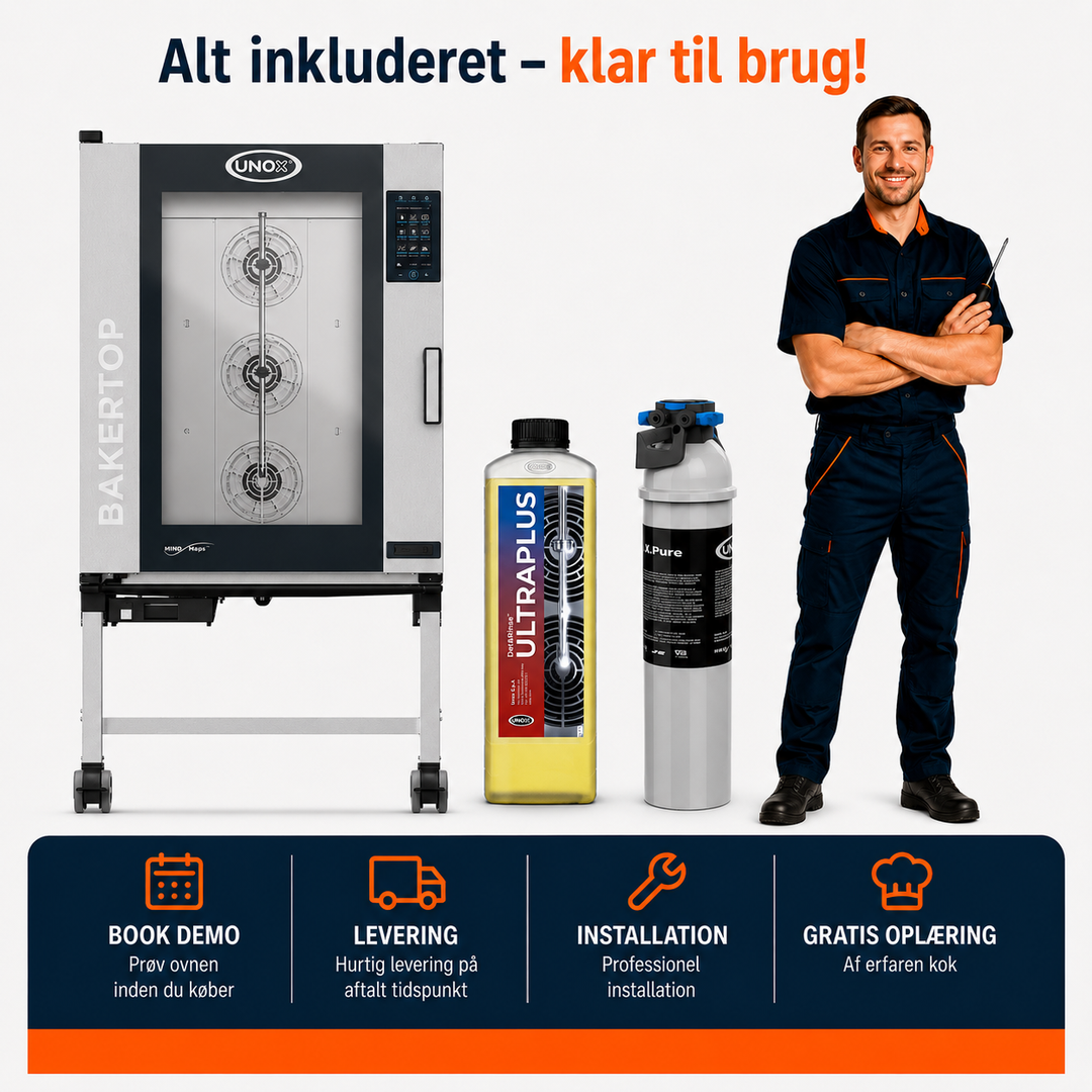 Kombi-bageovn med vaskesystem - BAKERTOP PLUS - 10 x 40 x 60 cm &amp; GN 1/1