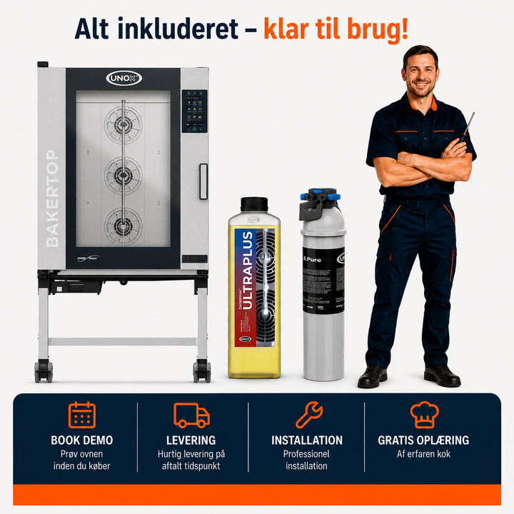 Kombi-bageovn med vaskesystem - BAKERTOP PLUS - 10 x 40 x 60 cm &amp; GN 1/1