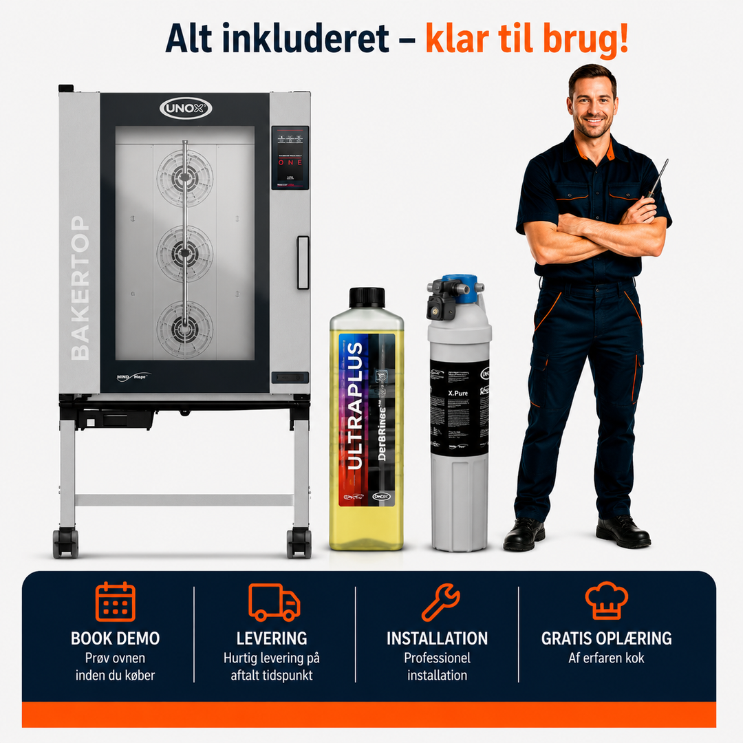 Kombi-bageovn med vaskesystem - BAKERTOP ONE - 10 x 40 x 60 cm &amp; GN 1/1