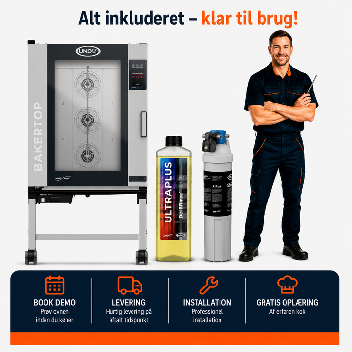 Kombi-bageovn med vaskesystem - BAKERTOP ONE - 10 x 40 x 60 cm &amp; GN 1/1