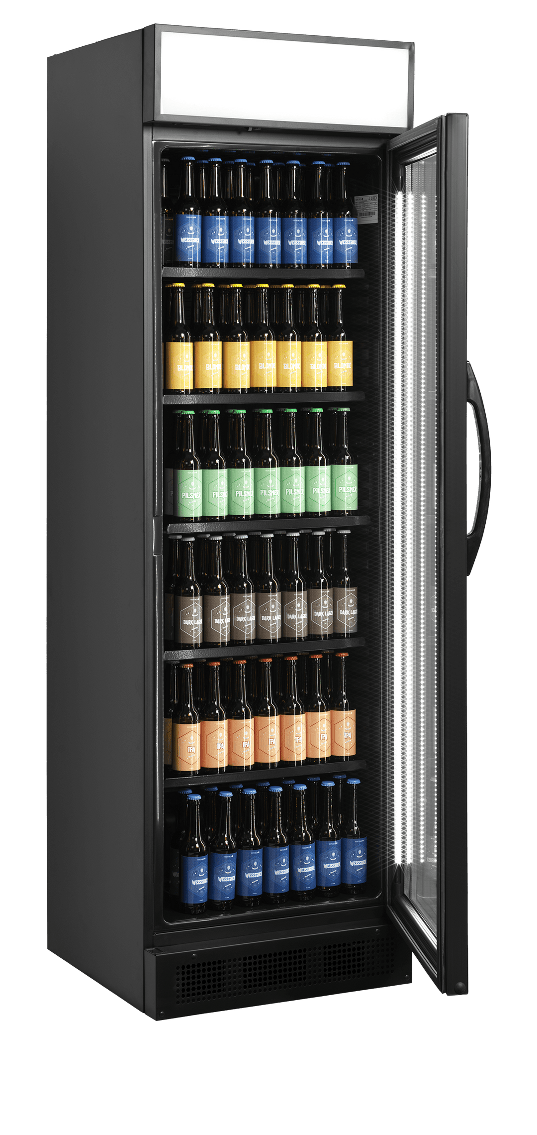 Sort display køleskab - Tefcold CEV425CP BLACK - 347 liter - 45 dB - 2,25 Kw/24 timer (med lystop)