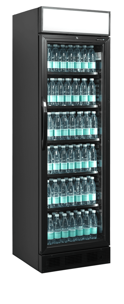 Sort display køleskab - Tefcold CEV425CP BLACK - 347 liter - 45 dB - 2,25 Kw/24 timer (med lystop)