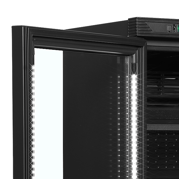Sort display køleskab - Tefcold CEV425 BLACK - 347 liter - 45 dB - 2,2 Kw/24 timer