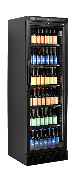Sort display køleskab - Tefcold CEV425 BLACK - 347 liter - 45 dB - 2,2 Kw/24 timer