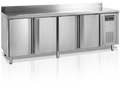 Kølebord med 4 døre og bagkant - Tefcold CK7410 - 533 liter - 3,96 kw/24 timer - 223 cm bred