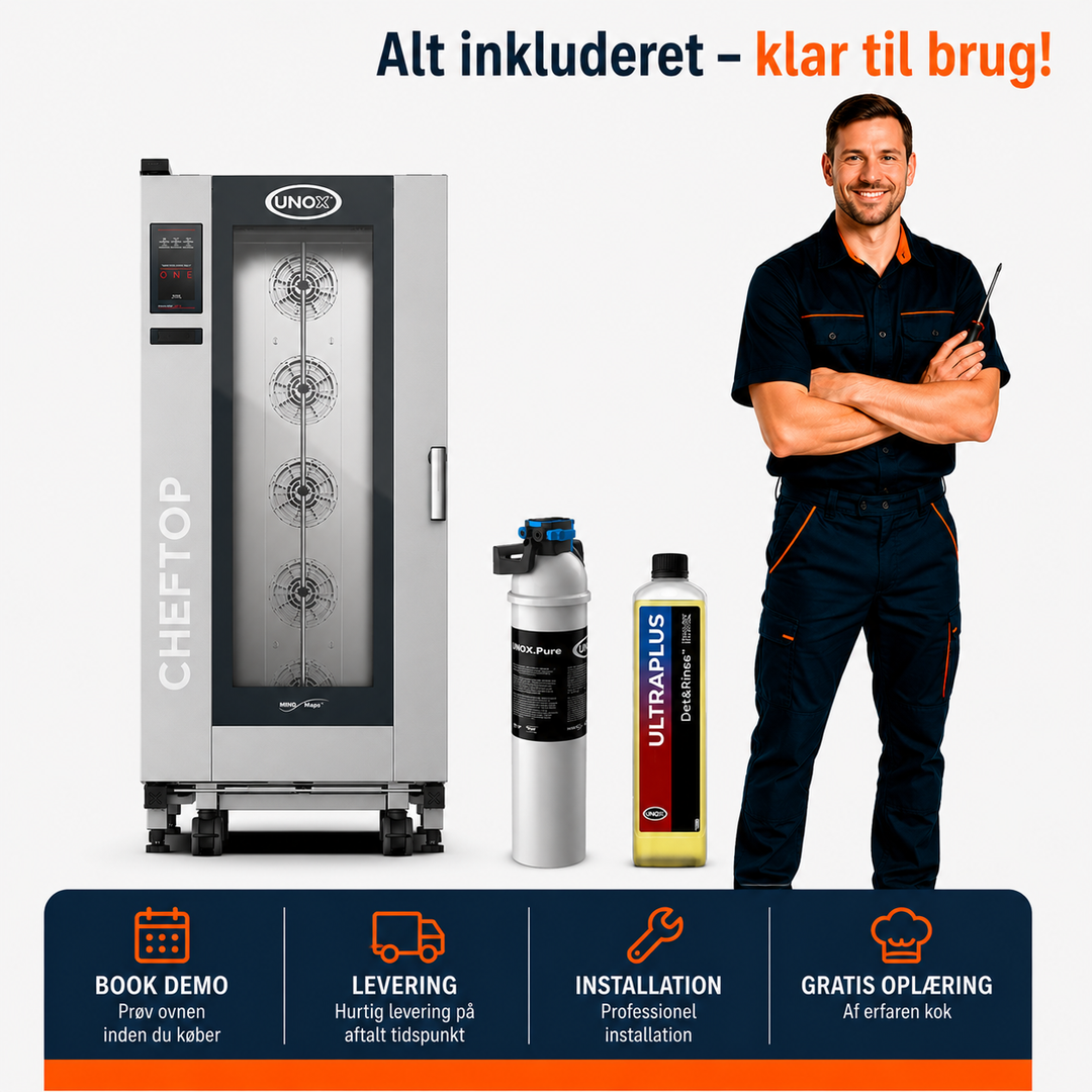 Industriovn med vaskesystem og stikvogn - CHEFTOP ONE - 20 x GN 1/1