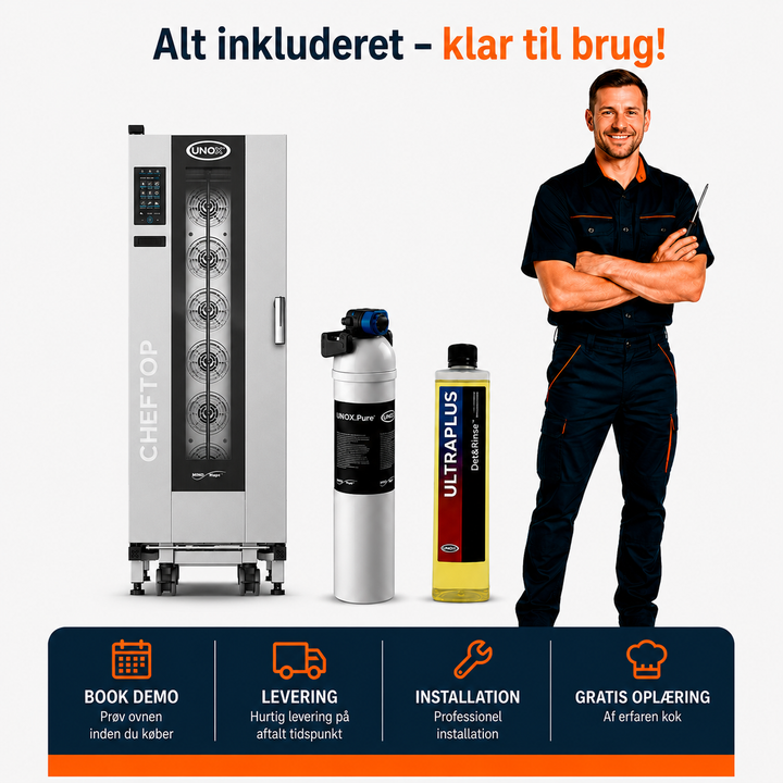 Industriovn med vaskesystem og stikvogn - CHEFTOP PLUS - 20 x GN 1/1 (kompakt)