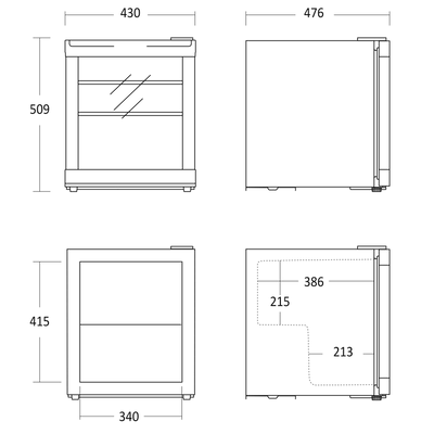 Coca Cola Coolcube køleskab - 39 DB - 0,26 kW/24 timer - 51 cm høj