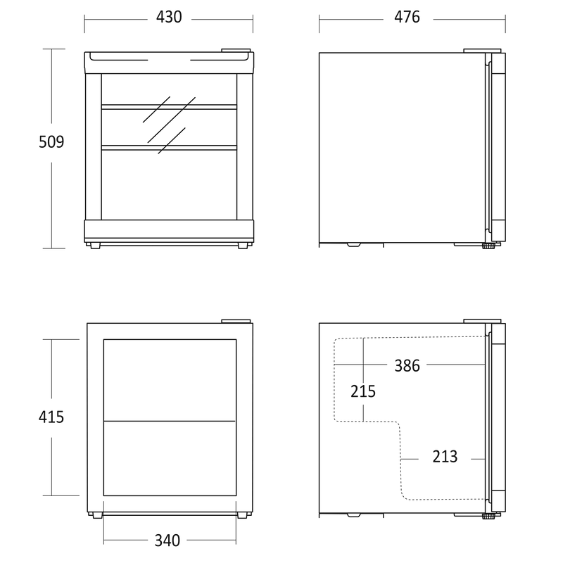 Coca Cola Coolcube køleskab - 39 DB - 0,26 kW/24 timer - 51 cm høj