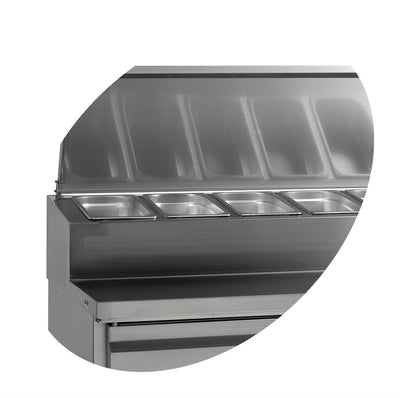 Sandwichbord med kølebrønd til GN 1/3 - Tefcold SS8200 - 337 liter - 2,8 kw/24 timer - 151 cm bred