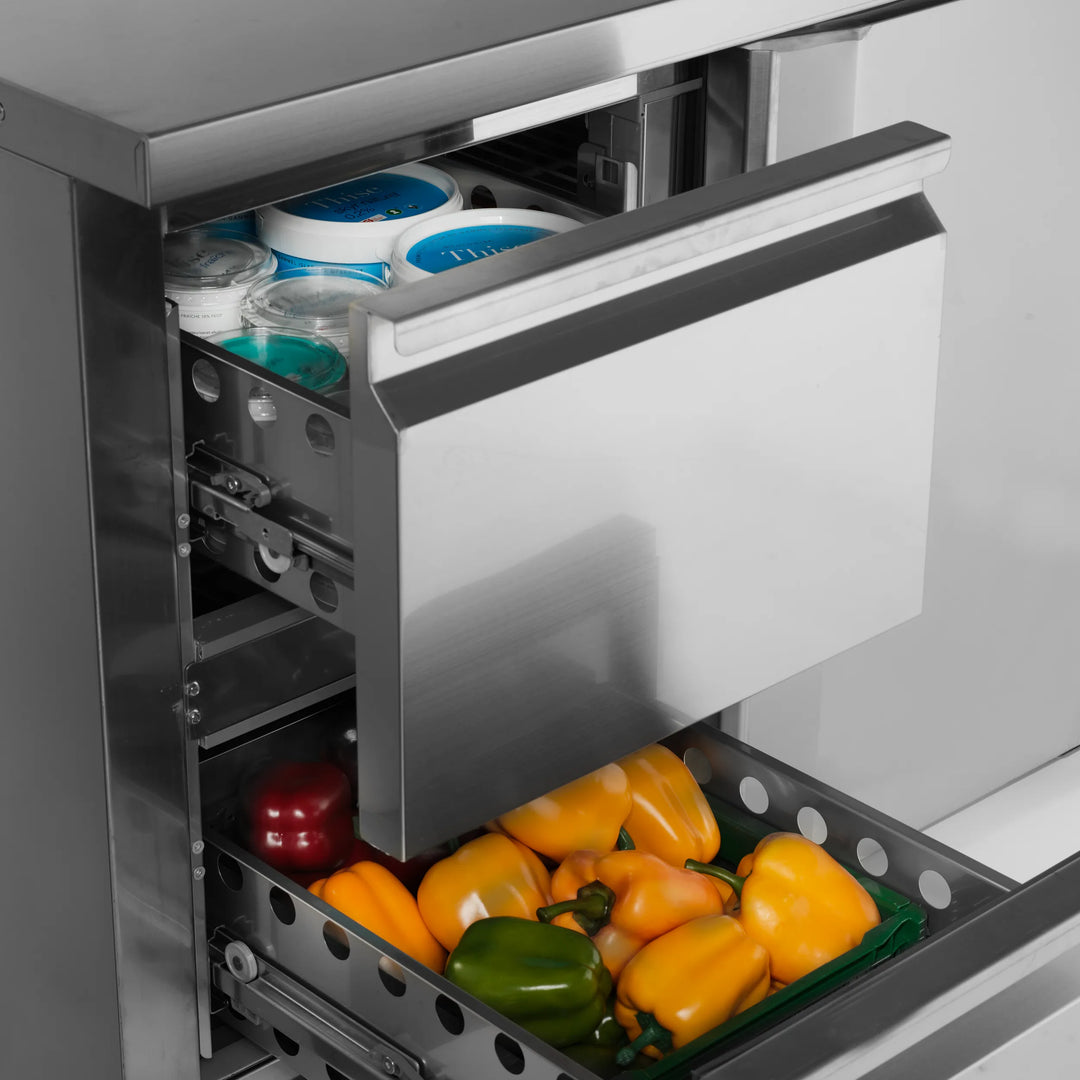 Kølebord med 2 skuffer og 1 dør - Tefcold CK7220 - 272 liter - 1,98 kw/24 timer - 136 cm bred