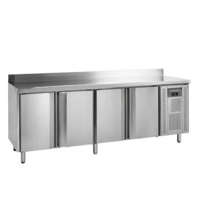 Kølebord med fire døre og bagkant - GN 1/1 - Tefcold CK7410X1SP - 223 cm bred