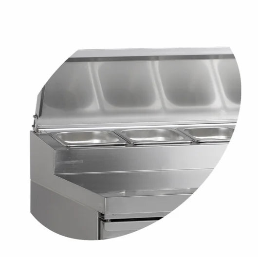 Sandwichbord til 5 x GN 1/6 - Tefcold SS920 - 201 liter - 2 kw/24 timer - 90 cm bred