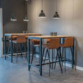 Højbord til kantine og restaurant - Decor-laminat eg - 130 x 70 cm - Indendørs