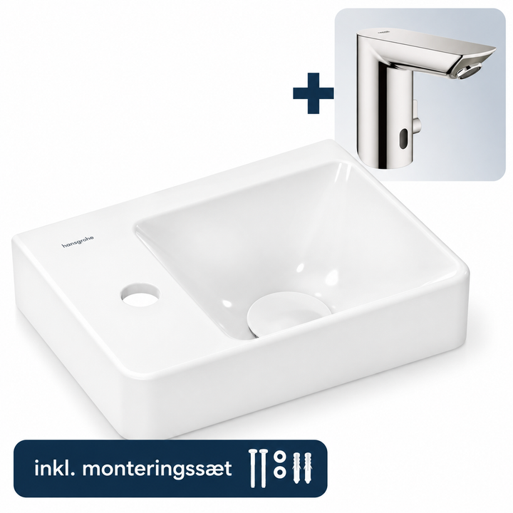 Hansgrohe hygiene washbasin with touchless tap - 36x25cm