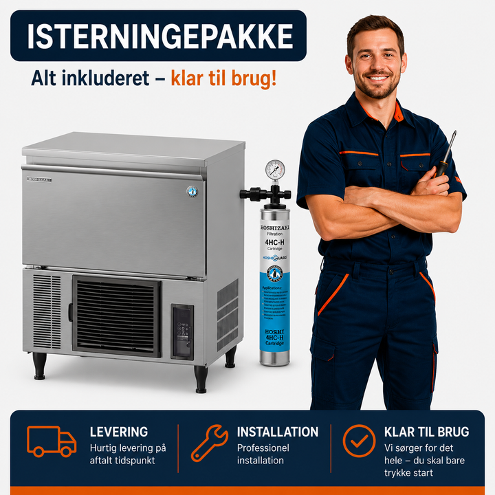 Hoshizaki IM-45CPE - Isterningmaskine - 47 kg/døgnet - 15 kg magasin - Store isterninger