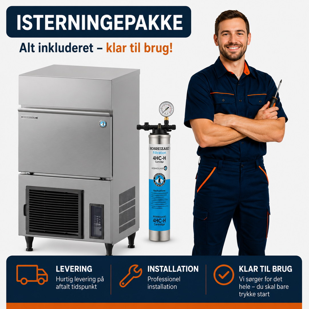 Hoshizaki IM-45PE - Isterningmaskine - 47 kg/døgnet - 18 kg magasin - Store isterninger