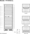 Vinkøleskab - Tefcold TFW400-2F - 5 til 18°C - 163 flasker - 40 dB - 0,48 kW/24 timer