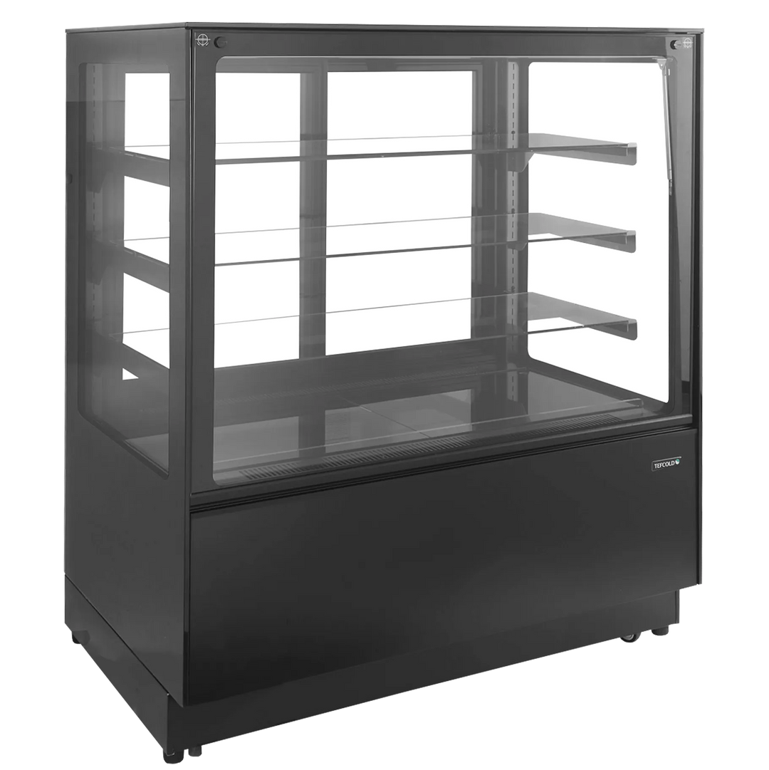 Refrigerated display counter w. 3 shelves - Tefcold PDA3-CTF120B-1 - 5.73 kWh/24h