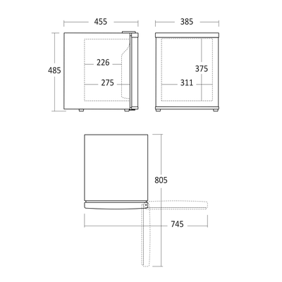 Minibar - Scancool MB 32 B - 32 liter - 22 dB - 0,247 Kw/24 timer (Lydløs)