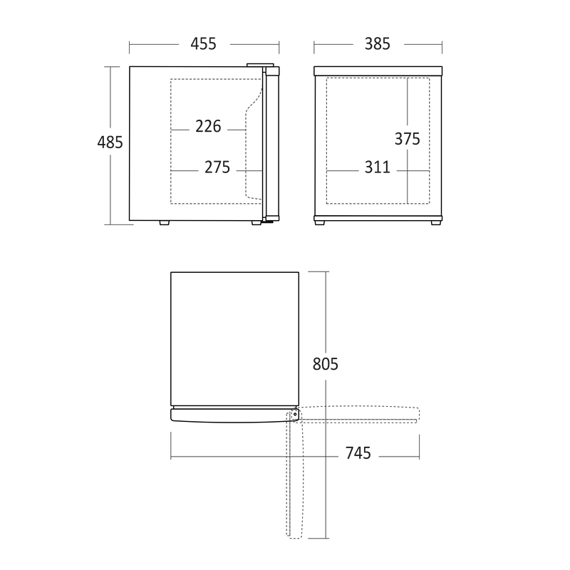 Minibar - Scancool MB 32 B - 32 liter - 22 dB - 0,247 Kw/24 timer (Lydløs)